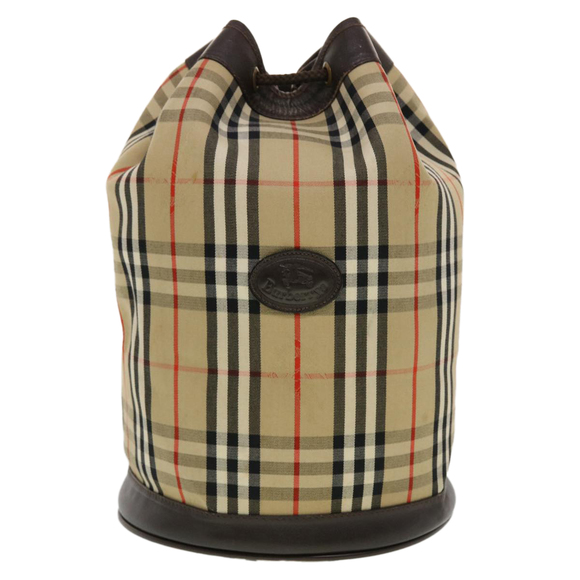 BURBERRYSs Nova Check Shoulder Bag Nylon Leather Beige Auth 44757 - Picture 13 of 16